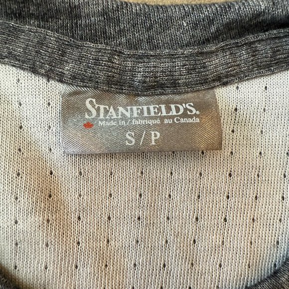 Vtg STANFIELDS Base Layer Top Mens Small Thermal Merino Blend Long Sleeve Gray - Picture 4 of 4
